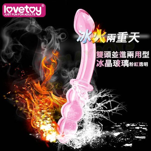 雙頭並進兩用型冰晶玻璃(粉紅透明)